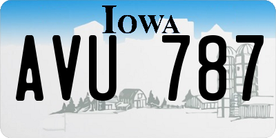 IA license plate AVU787