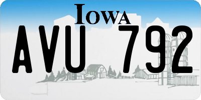 IA license plate AVU792