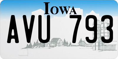 IA license plate AVU793