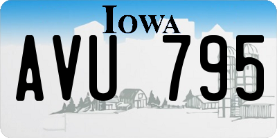 IA license plate AVU795