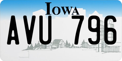 IA license plate AVU796