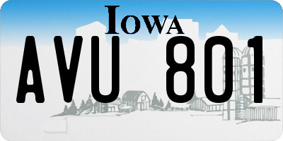 IA license plate AVU801