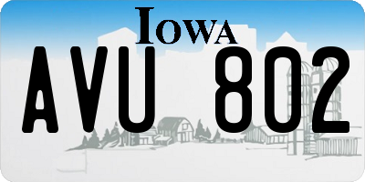 IA license plate AVU802
