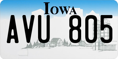 IA license plate AVU805