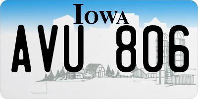 IA license plate AVU806