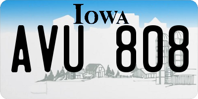 IA license plate AVU808