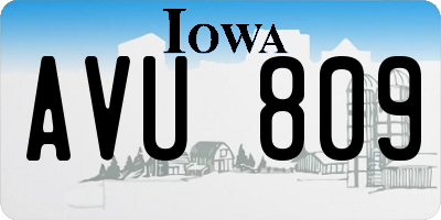 IA license plate AVU809
