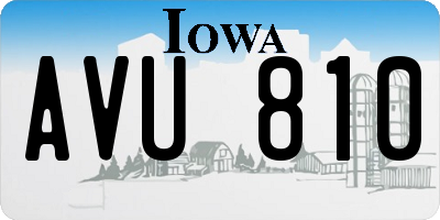 IA license plate AVU810