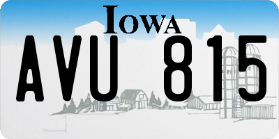 IA license plate AVU815