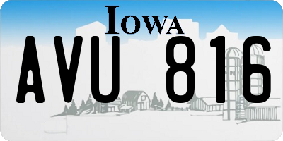 IA license plate AVU816
