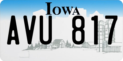 IA license plate AVU817