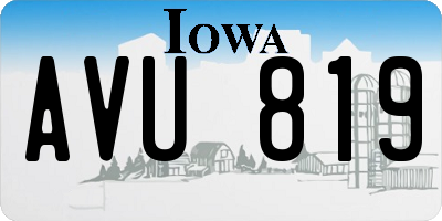 IA license plate AVU819