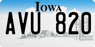 IA license plate AVU820