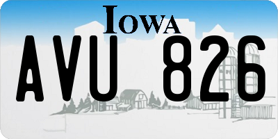 IA license plate AVU826