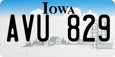 IA license plate AVU829