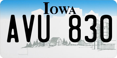 IA license plate AVU830