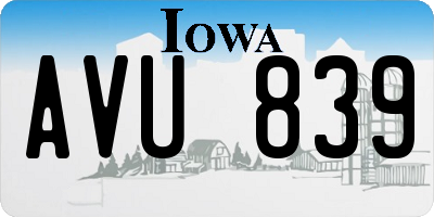 IA license plate AVU839