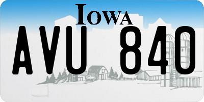 IA license plate AVU840