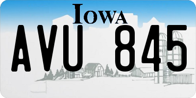 IA license plate AVU845