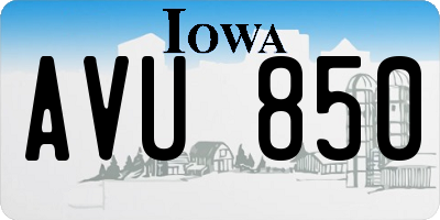 IA license plate AVU850