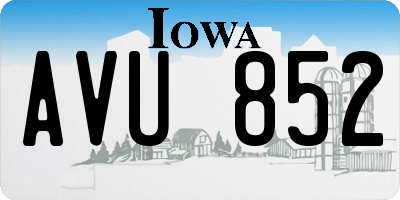 IA license plate AVU852