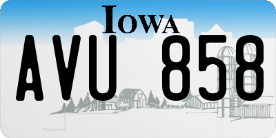 IA license plate AVU858
