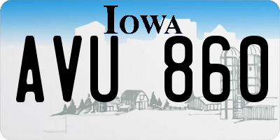 IA license plate AVU860