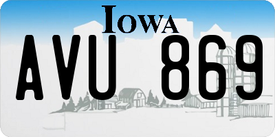 IA license plate AVU869