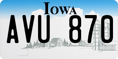 IA license plate AVU870