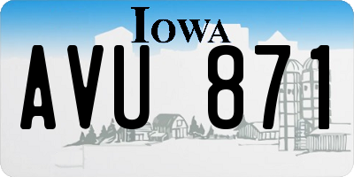 IA license plate AVU871