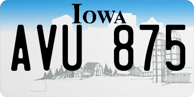 IA license plate AVU875