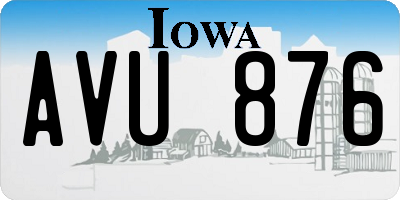 IA license plate AVU876