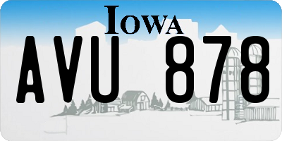 IA license plate AVU878