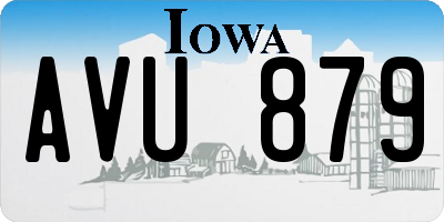 IA license plate AVU879