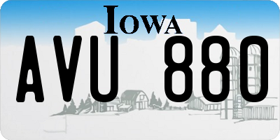 IA license plate AVU880