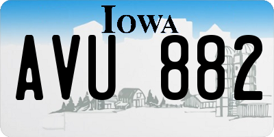 IA license plate AVU882