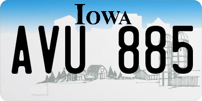 IA license plate AVU885