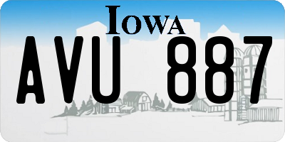 IA license plate AVU887