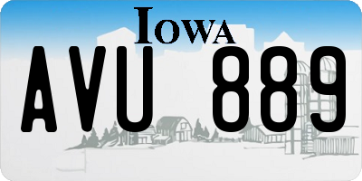 IA license plate AVU889