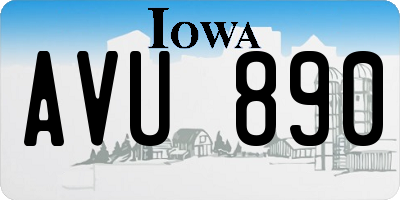 IA license plate AVU890