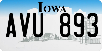 IA license plate AVU893