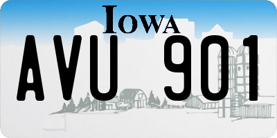 IA license plate AVU901