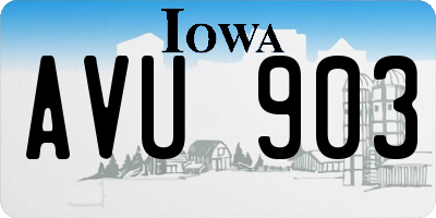 IA license plate AVU903
