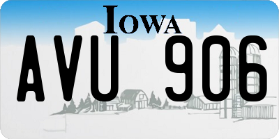 IA license plate AVU906