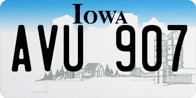 IA license plate AVU907