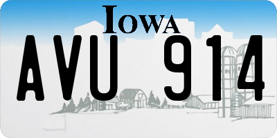 IA license plate AVU914
