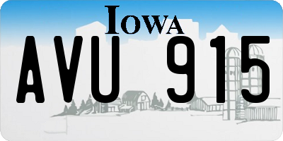 IA license plate AVU915