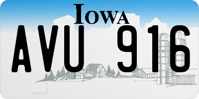 IA license plate AVU916