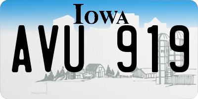 IA license plate AVU919