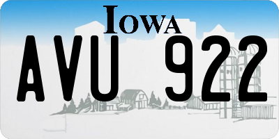 IA license plate AVU922